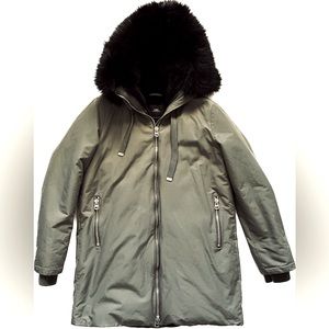 Zara Faux Fur Hooded Lined Coat